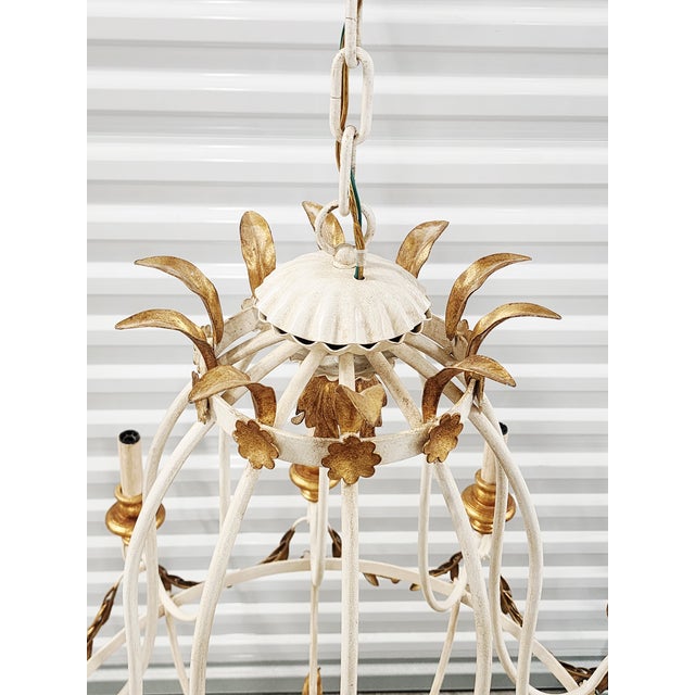 Wood Large Neoclassical Style Giltwood & Metal Cha For Sale - Image 7 of 12