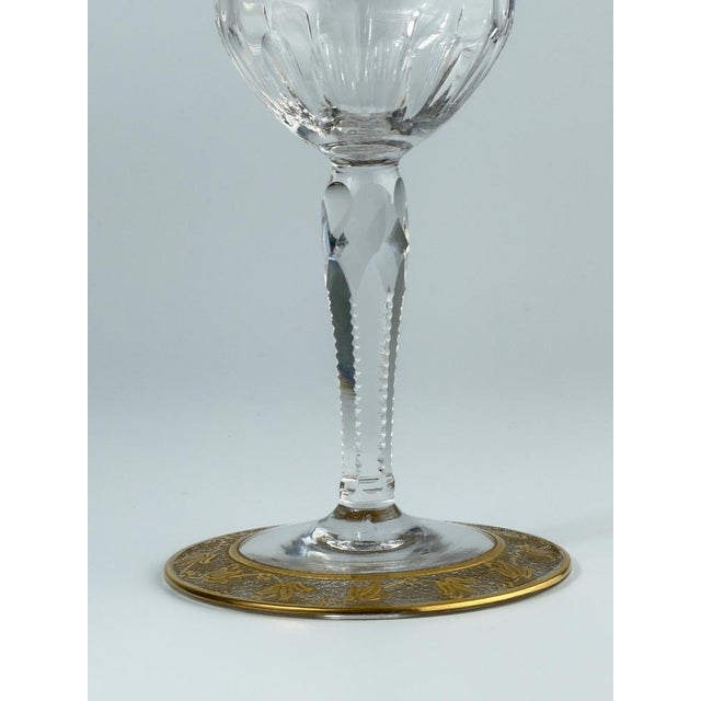 Antique Thistle Crystal Wine Glass from Saint Louis, 1890s For Sale - Image 8 of 9