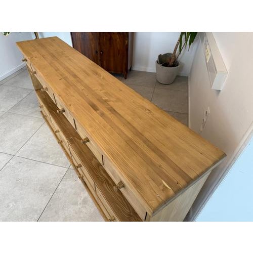 Wood Antique Chest of 12 Drawers in Oak For Sale - Image 7 of 13