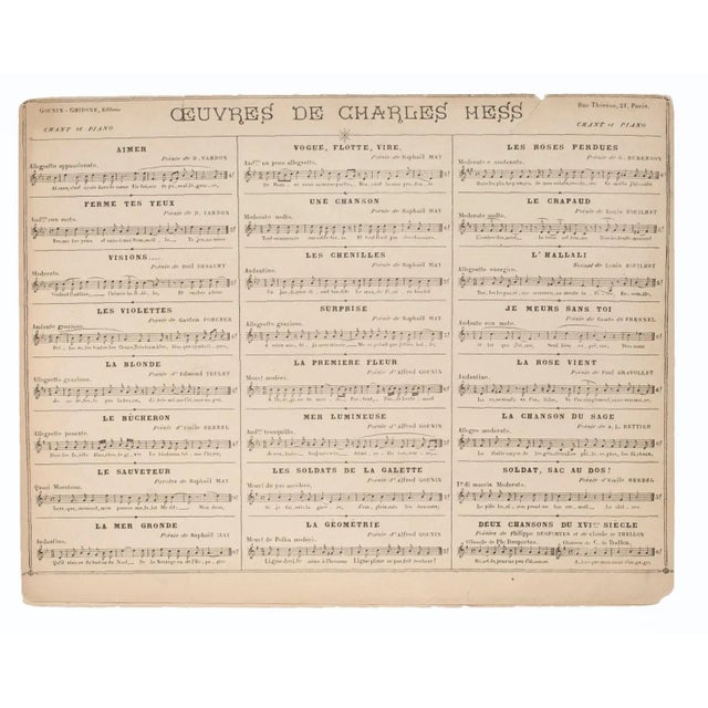 Music and poetry program is a lithograph realized by an unknown artist in 1880. This beautiful artwork represents a music...