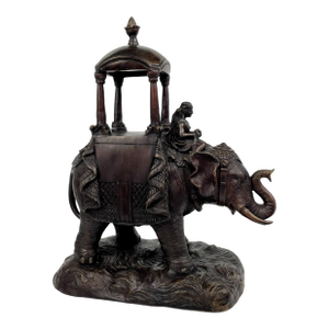 Late 20th Century Maitland Smith Bronze Elephant Sculpture