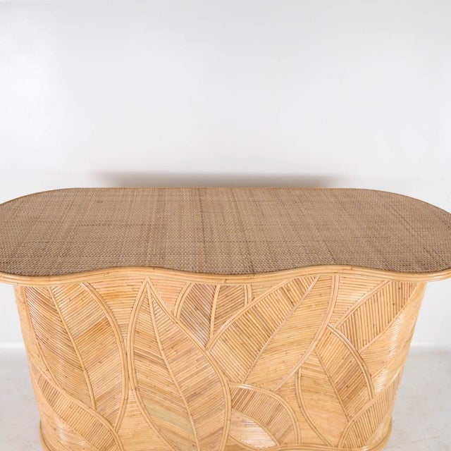 Leaf Rattan Console Table For Sale - Image 3 of 16