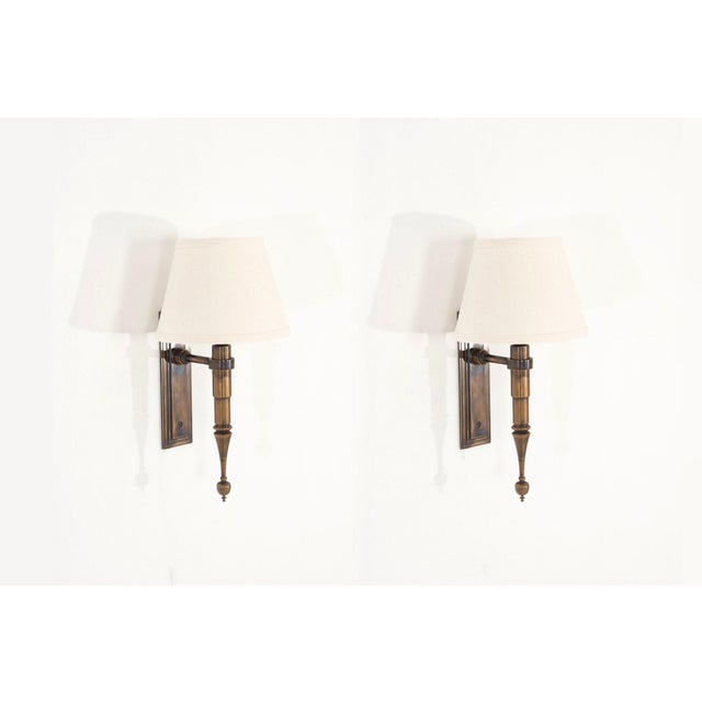 2000 - 2009 Custom French Single Library Sconce in Solid Brass, 2000c - a Pair For Sale - Image 5 of 9