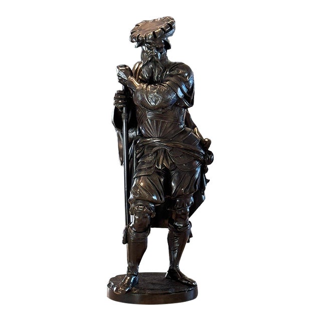 Antique 25" French Bronze: "The Landsknecht" by Albert-Ernest Carrier-Belleuse For Sale