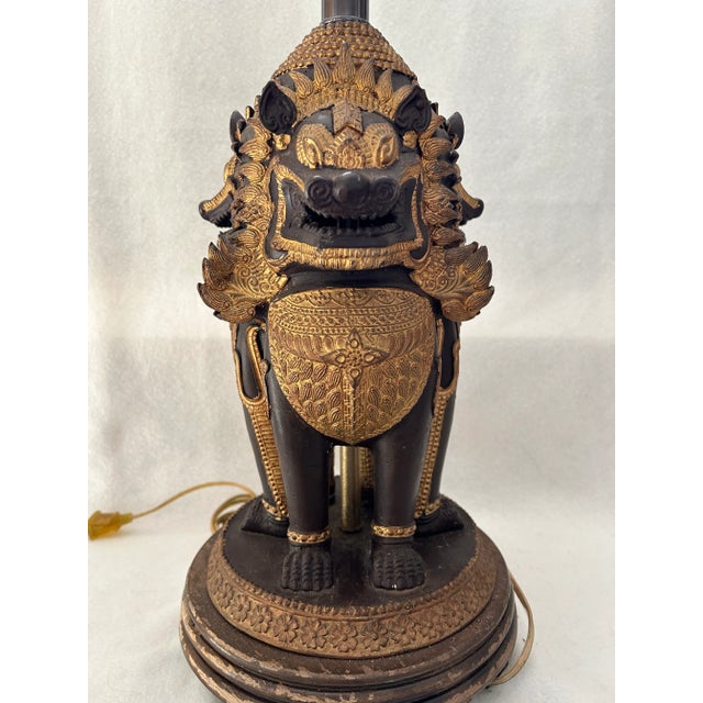 Measuring 19 1/4" to the top of the socket this designer lamp has a base that is 8 1/4" in diameter. It is in excellent...