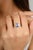 Not Yet Made - Made To Order 1.5 Ctw Emerald Cut Blue Sapphire Diamonds Wedding Ring Size 6.5 For Sale - Image 5 of 9