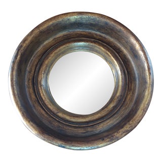 Vintage Convex Italian Round Mirror For Sale