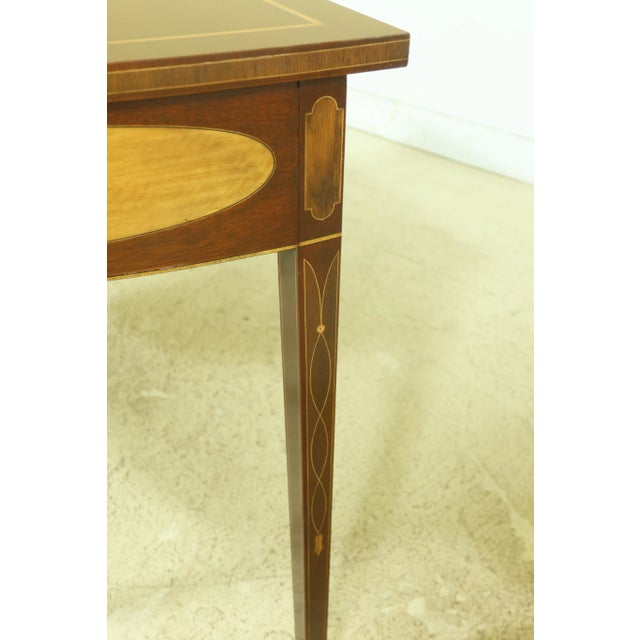 Brown Kindel Winterthur Collection Highly Inlaid Mahogany Console Table For Sale - Image 8 of 11