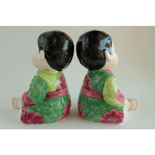 Vintage Chinese Porcelain Children - Famille Rose Boy & Girl For Sale - Image 4 of 8