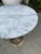 Vintage Pierced Brass Pedestal Side Table With Marble Top For Sale In Los Angeles - Image 6 of 13