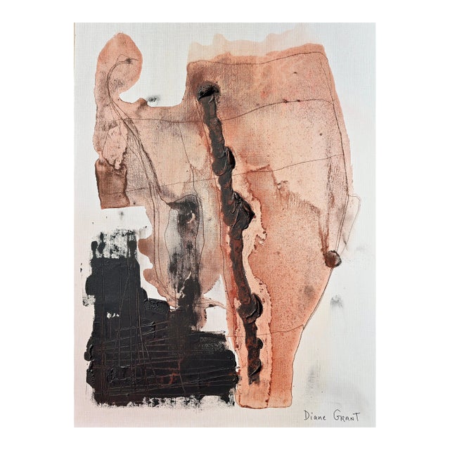 11.8" by 15.8" One-of-a-Kind Original Natural Color Palette Abstract Painting / Earth Tones / Abstraction / Robert Motherwell For Sale