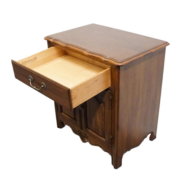 Wood Ethan Allen Country French Collection 26" Cabinet Nightstand 26-5226 - 216 Bordeaux Finish For Sale - Image 7 of 15