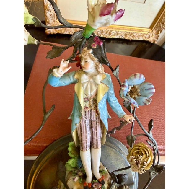 19th French Century Gilt and Porcelain Wall Sconce For Sale - Image 4 of 14