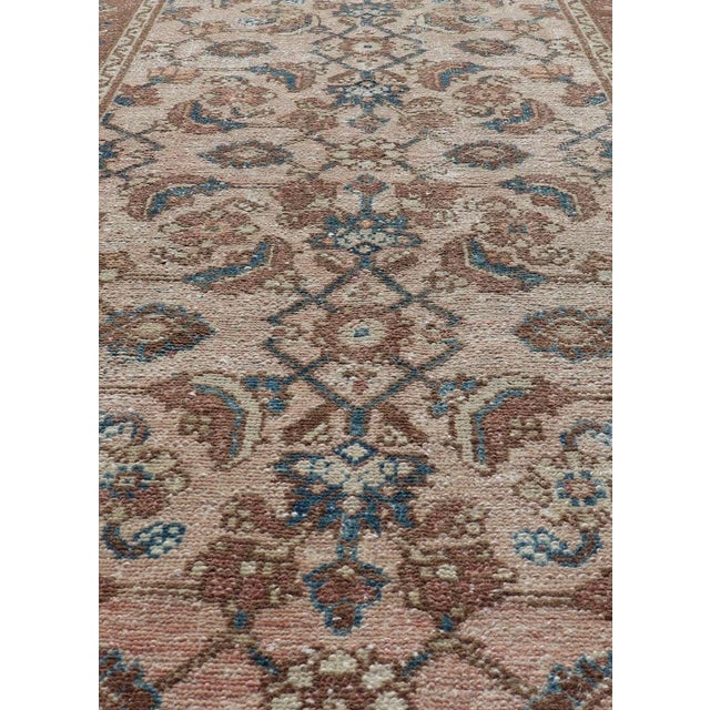 Antique Persian Hamadan Rug in Wool With All-Over Sub-Geometric Design For Sale - Image 4 of 12