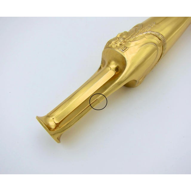 Gold Antique Orivit Gilt Metal Vase Pair in Neoclassical Style For Sale - Image 8 of 10