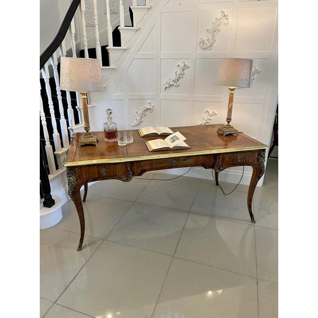 Large Antique Victorian Kingwood Desk, 1850 For Sale - Image 3 of 18