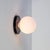 Globe Sconce Black, Modern, 5 Inch Glass Globes, by Research.Lighting, Modern, Minimal For Sale In New York - Image 6 of 9