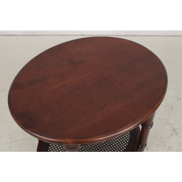 1990s Ethan Allen Freeport Cane Shelf End Table For Sale - Image 5 of 14