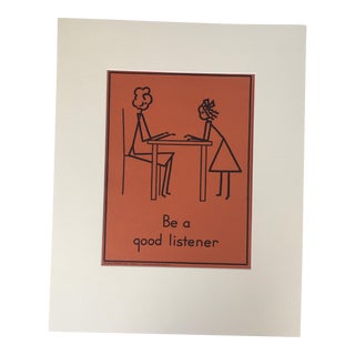 1940s "Good Manners" Double-Sided Stick Figure Poster For Sale