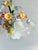 Green Vintage European Floral Tole Chandelier with Frosted Glass Tulip Shades, 1970s For Sale - Image 8 of 13