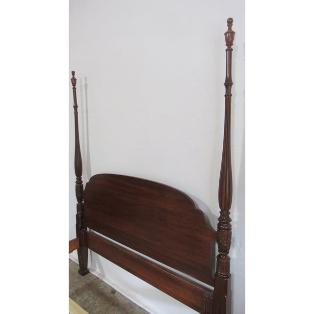 1980s Queen Size Poster Bed Carved James Sterling Cherry For Sale - Image 5 of 6