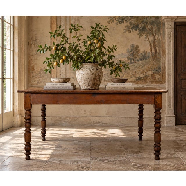 French Provincial Mid-19th Century French Louis Philippe Oak Table For Sale - Image 3 of 16