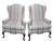 Copper Elevate Your Space With a Pair of Ethan Allen Queen Anne Wingback Chairs, Combining Timeless American Craftsmanship With a Lively, Elegant Aesthetic. For Sale - Image 8 of 11