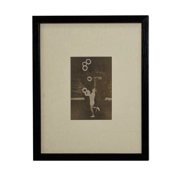 Vintage Black and White Photo of a Juggler For Sale