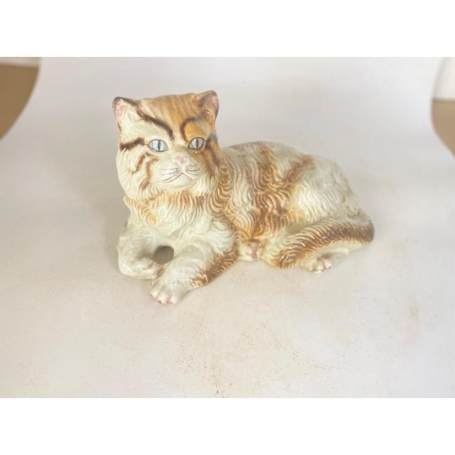 Beige Large Italian Cat Figurines in Ceramic, 1970s, Set of 2 For Sale - Image 8 of 18