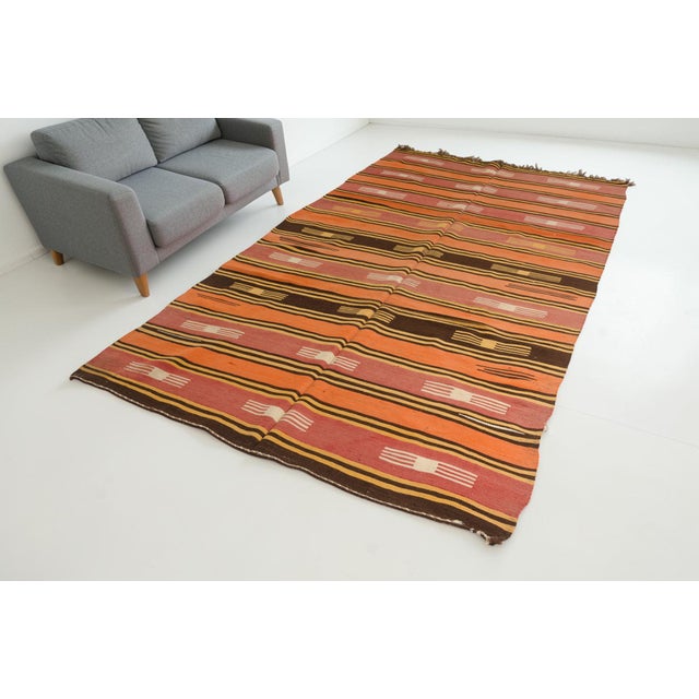 Orange 1960s Decorative Handwoven Anatolian Carpet For Sale - Image 8 of 11