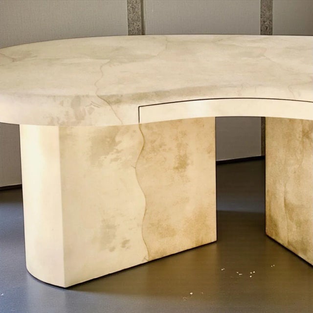 Animal Skin Karl Springer Goatskin Freeform Desk, 1988 For Sale - Image 7 of 12