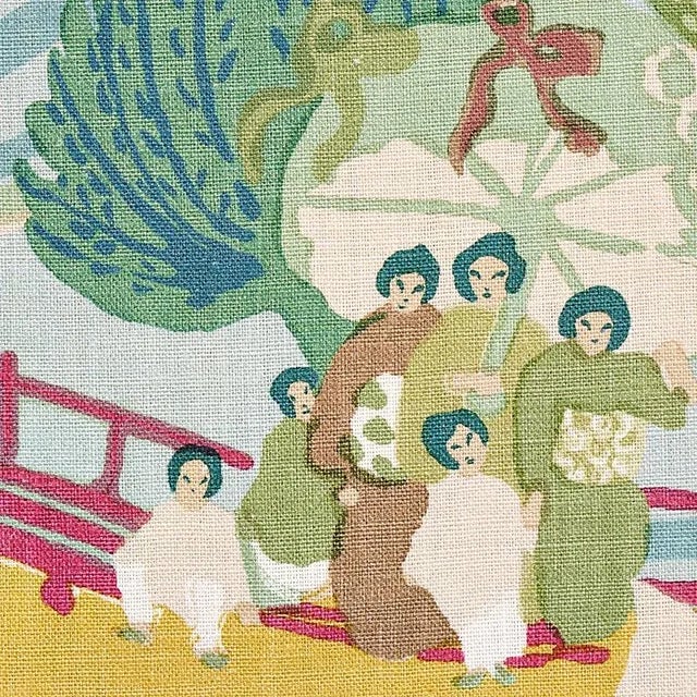 Asian Sample- Schumacher Pearl River Fabric in Yellow For Sale - Image 3 of 4