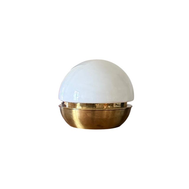 Mid-Century Brass and Glass Dome Table Lamp, Italy, 1960s For Sale - Image 13 of 13