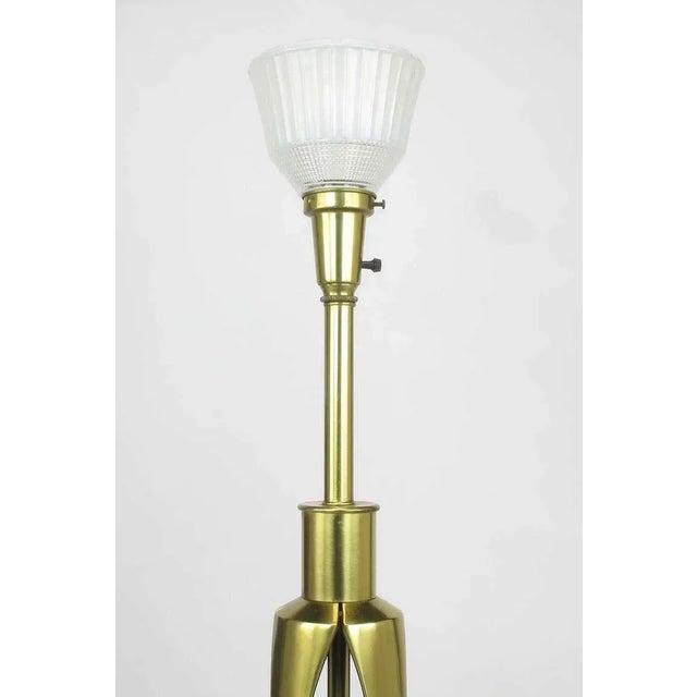 Rembrandt Lamp Company 1950s Rembrandt Brass & Azure Blue Table Lamp For Sale - Image 4 of 8