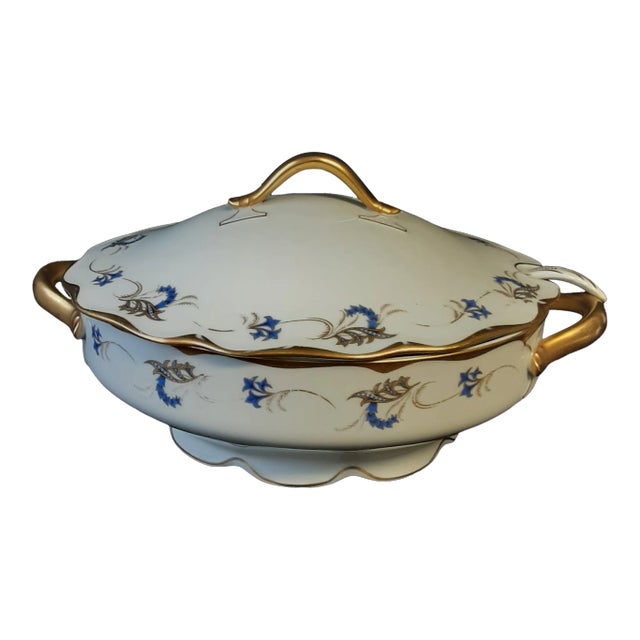 Large Vintage Kpm Tureen With Ladel For Sale