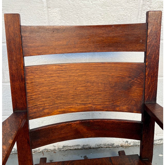 Mid 20th Century Mission Style Rocking Chair in Oak For Sale - Image 13 of 14