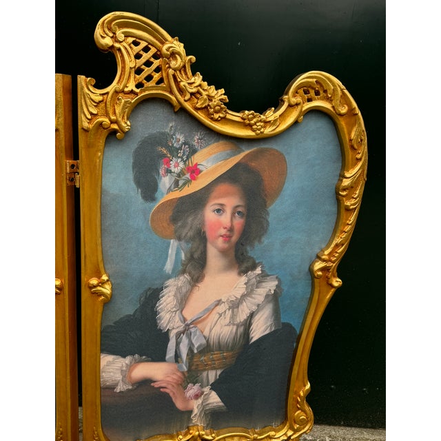 1960 French Louis XVI Gold Beech Room Divider Screen 2-Panel For Sale - Image 15 of 17