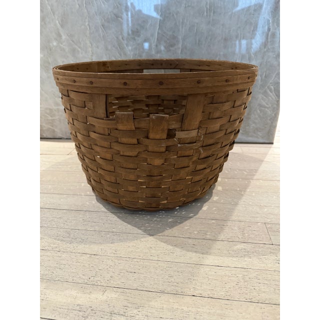 Farmhouse Antique American Farm Fruit Harvest Basket For Sale - Image 3 of 9