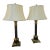 Handsome Classical Column Faux Painted Wood Lamps With Brass Capitals and Base - A Pair For Sale