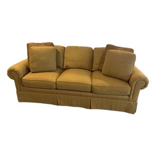 Taylor King Custom Timeless Herringbone 3-Seat Sofa For Sale