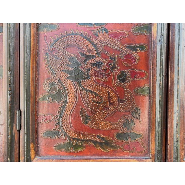 Late 19th Century 19th Century Tibetan Hand Painted Cabinet For Sale - Image 5 of 12