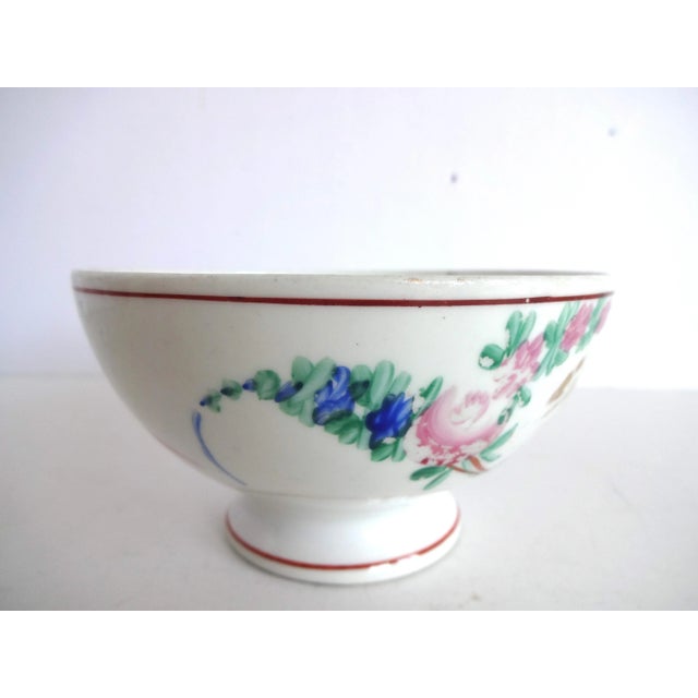 French Country Antique French Hand-Painted "Souvenir" Cafe Au Lait or Chocolate Bowl For Sale - Image 3 of 11