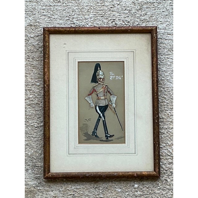 Antique Cavalry Officer Illustration in Wood Frame For Sale - Image 11 of 14