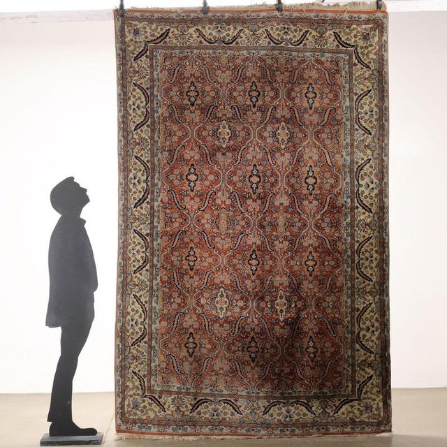 Asian rug in cotton and wool, fine knot, hand made. This piece is attributed to the mentioned designer/maker. It has no...
