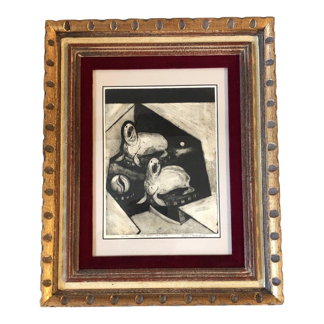 Vintage 1969 Original Stone Lithograph Circus Seals For Sale
