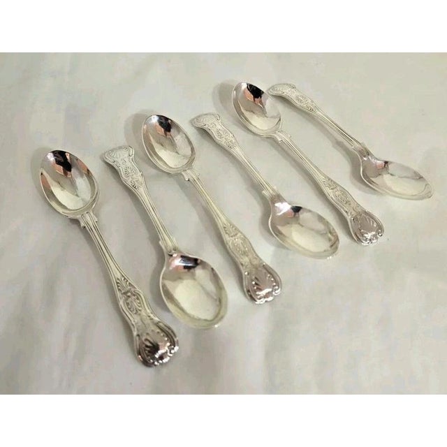Antique Victorian English Sterling Silver Teaspoons, 1896, Set of 6 For Sale - Image 12 of 18