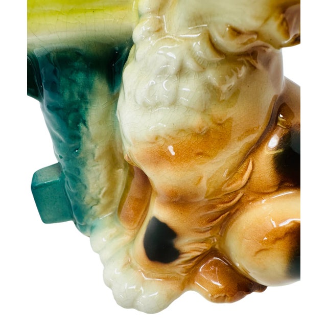 Vintage Royal Copley Ceramic Puppy Waiting for the Mailman Planter For Sale - Image 9 of 13