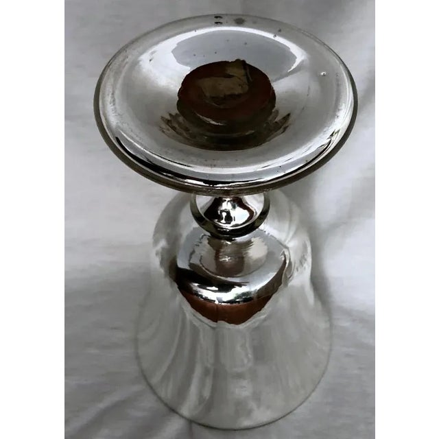 Glass Mercury Glass Footed Cup For Sale - Image 7 of 11
