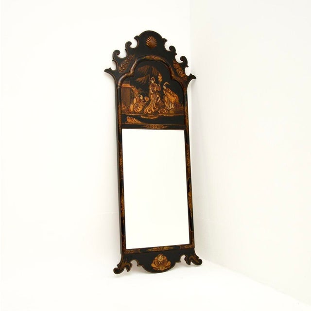 Antique Georgian Lacquered Chinoiserie Mirror, 1800s For Sale - Image 9 of 9