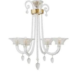Blown Glass Chandelier, 1940s For Sale